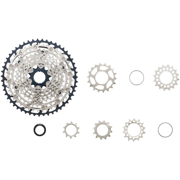 Shimano SLX CS-M7100 Cassette - 12-Speed, 10-51t, Silver/Black, Micro Spline, Full View