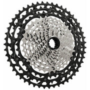 Shimano CS-M9101-12 Cassette - 12spd, 10-51t, Micro Spline, Gray/Black, Front View