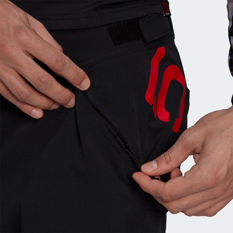 Five Ten TrailX Pants, Black, View of logo and zip-up side pocket