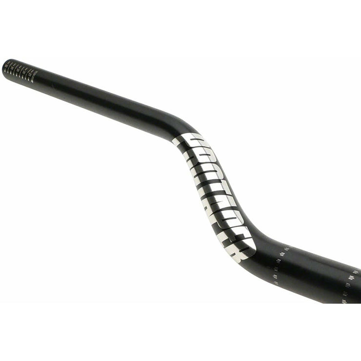 ProTaper Aluminum Handlebar - 810mm, 3" Rise, 31.8mm, 8d Bend, Black/Silver, closer angled view