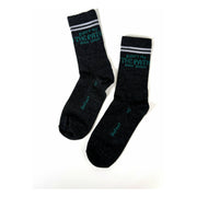 5" Path Logo Socks, Charcoal/Gray/Green, Full View