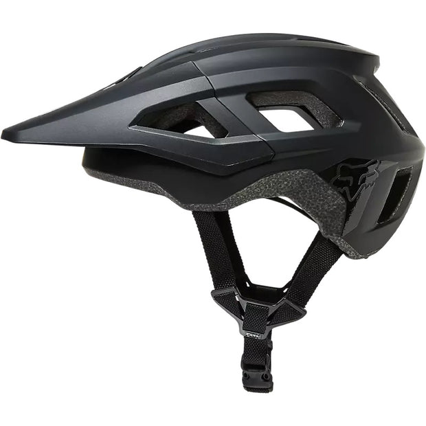 FOX Mainframe Youth Helmet, black/black, side view.