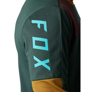 Fox Defend Foxhead Longsleeve Jersey - Emerald, side view.