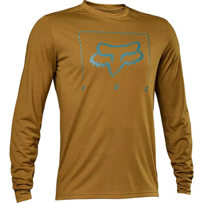 Fox Ranger Tred Drirelease Long Sleeve Mountain Bike Jersey, Caramel, full view.
