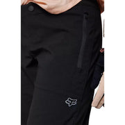 Fox Women's Ranger Mountain Bike Shorts with Liner, black, close-up view.