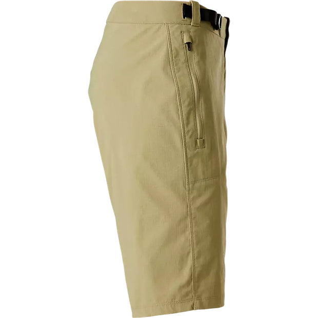 Fox Women's Ranger Mountain Bike Shorts with Liner, brk, side view.