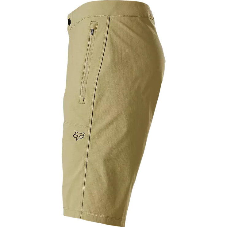 Fox Women's Ranger Mountain Bike Shorts with Liner, brk, side view.