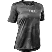 Fox Women's Ranger Tru Dri Mountain Bike Jersey, grey, full view.