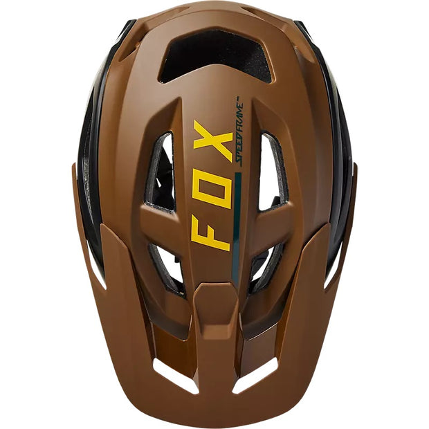 Fox Speedframe Pro Blocked MIPS Mountain Bike Helmet, nut, top view.