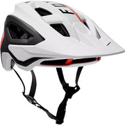 Fox Speedframe Pro Blocked MIPS Mountain Bike Helmet, white/black, full view.
