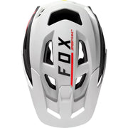 Fox Speedframe Pro Blocked MIPS Mountain Bike Helmet, white/black, top view.
