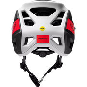 Fox Speedframe Pro Blocked MIPS Mountain Bike Helmet, white/black, back view.