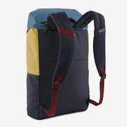 Patagonia Arbor Lid Pack 28L in color: patchwork pitch blue, strap view.