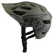 Troy Lee Designs Youth A1 MIPS Mountain Bike Helmet, camo army, side view.