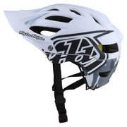 Troy Lee Designs Youth A1 MIPS Mountain Bike Helmet, camo white, side view.