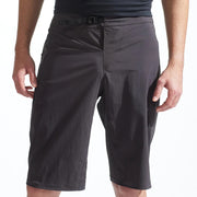 Pearl Izumi Summit Pro Shell Mountain Bike Shorts, black, front view on model.