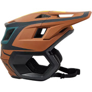 Fox Dropframe Pro Dvide Mountain Bike Helmet, nutmeg, side view.