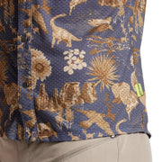 Pearl izumi Canyon Tech Snap Short Sleeve, dark ink coslope, close up view.