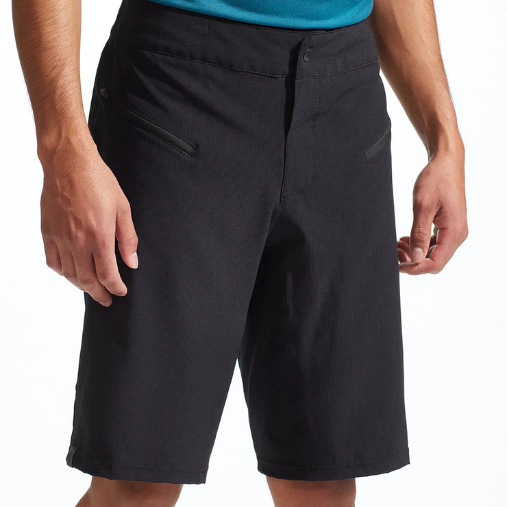 Pearl Izumi Men's Canyon Short w/ Liner, black, on-model view.