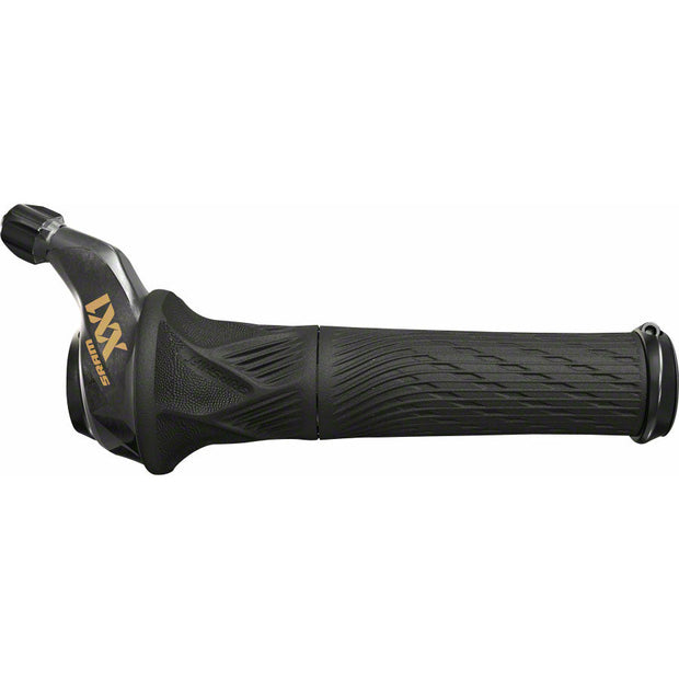 SRAM XX1 Eagle 12-Speed GripShift Shifter with Discrete Clamp, Black with Gold Logo , Full View