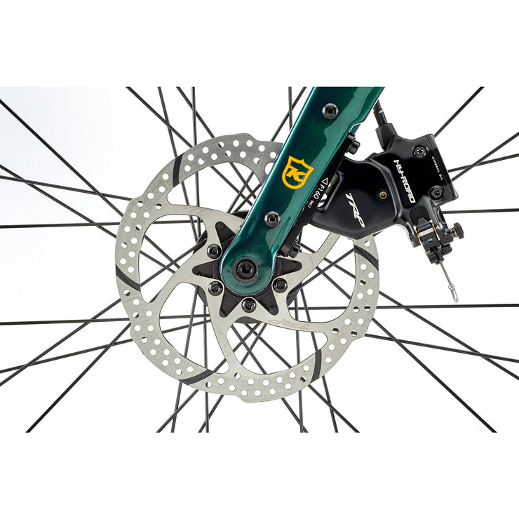 2022 Kona Libre metallic green front brake view