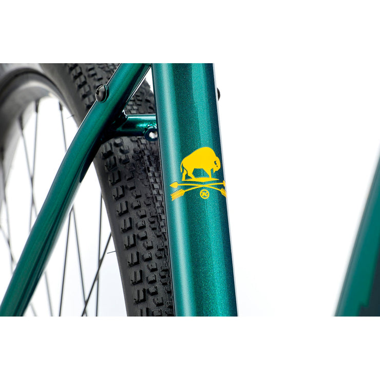 2022 Kona Libre metallic green seat tube view