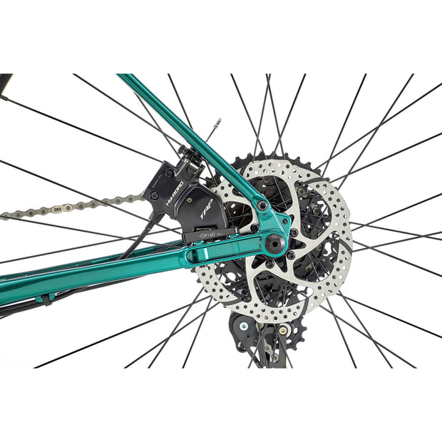 2022 Kona Libre metallic green rear brake view