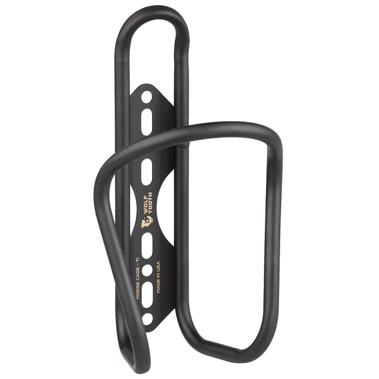 Wolf Tooth Morse Titanium Bottle Cage, Black, Full View