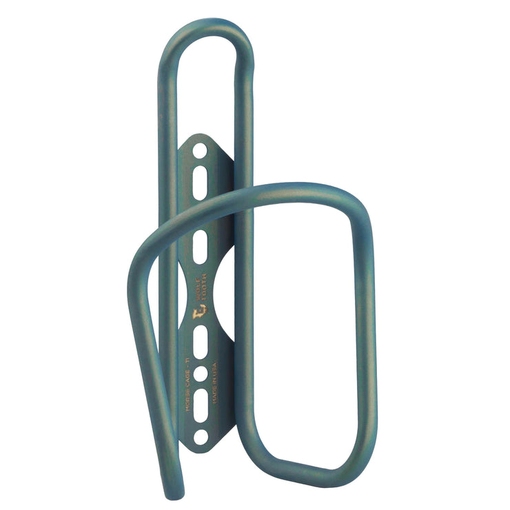 Wolf Tooth Morse Titanium Bottle Cage - Limited Edition, Northen Lights Blue, Full View