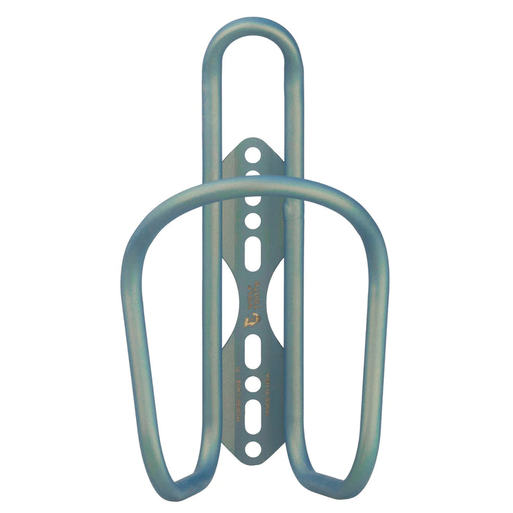 Wolf Tooth Morse Titanium Bottle Cage - Limited Edition, Northen Lights Blue, Full View