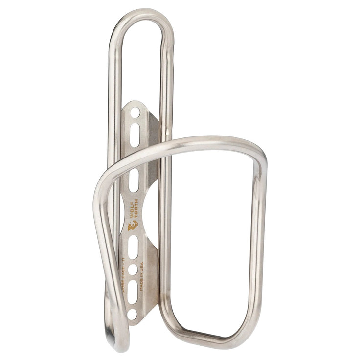 Wolf Tooth Morse Titanium Bottle Cage, Silver, Full View