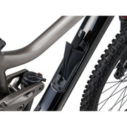 2023 Giant Reign 2, metal black, downtube view.