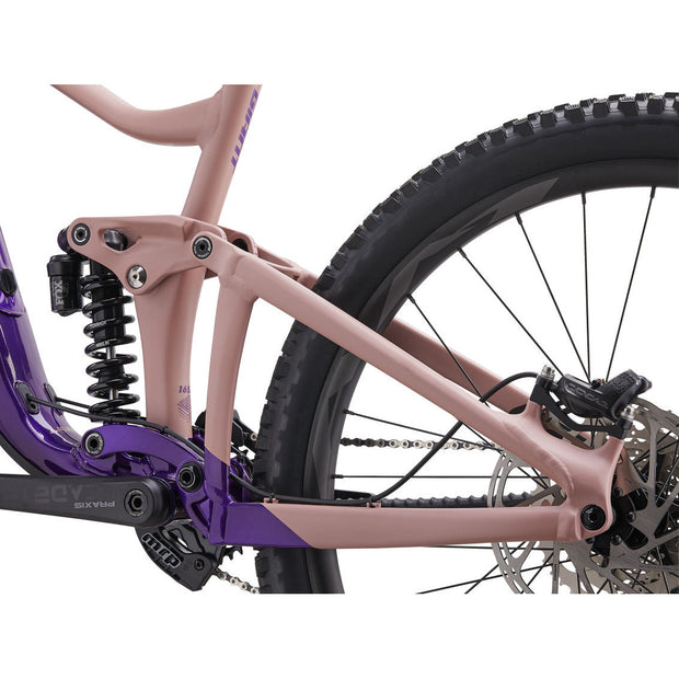 2023 Giant Reign SX, purple/petra, rear triangle view.
