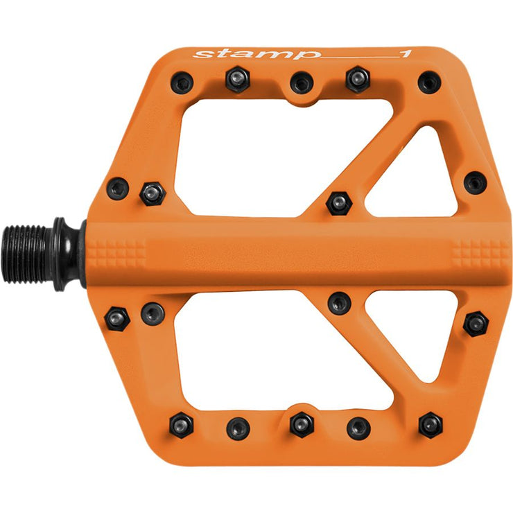 Crankbrothers Stamp 1 Platform Pedal, Orange, Full View