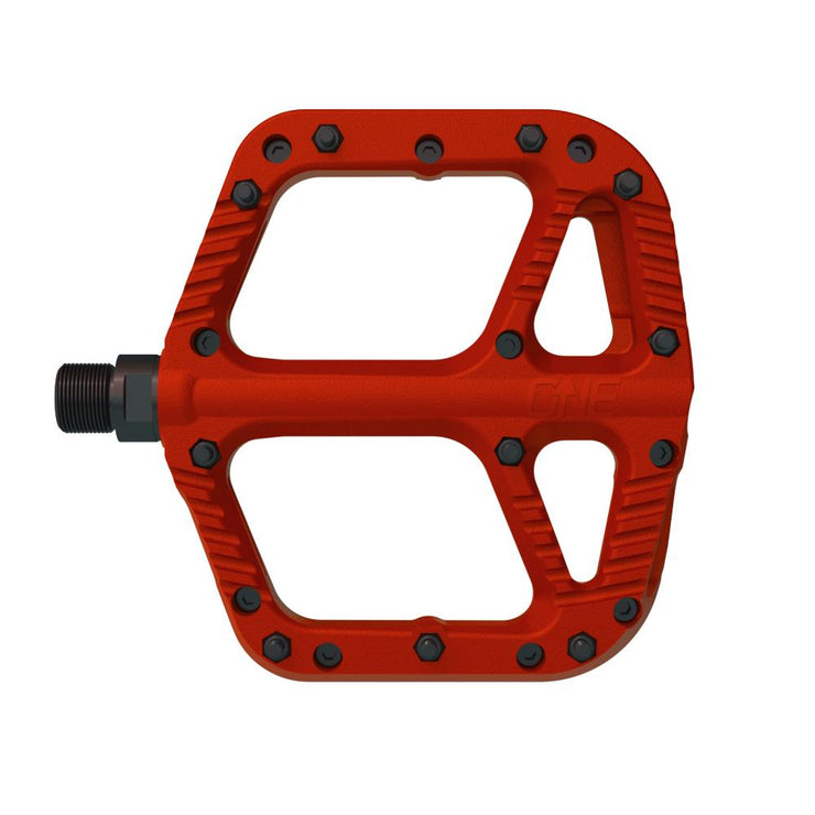 OneUp Components Composite Platform Pedals red full view