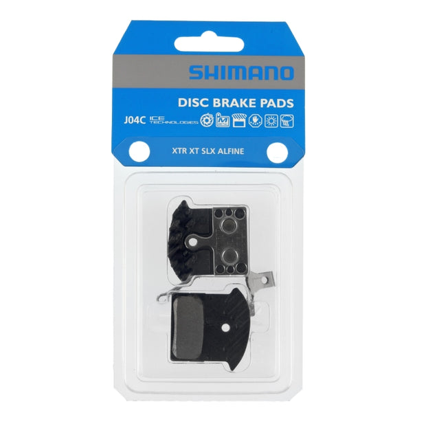 Shimano J04C -MF Brake Pads, full view in package.