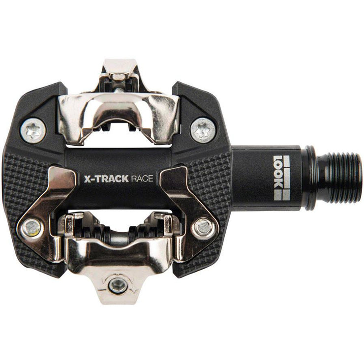 LOOK X-TRACK RACE Pedals - Dual Sided Clipless, Chromoly, 9/16", Black, Full View