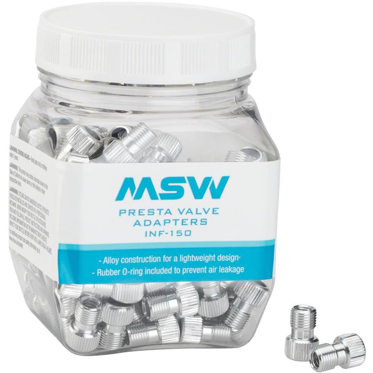 MSW Presta Valve to Schrader Valve Adapter, Jar of 150, Full  View