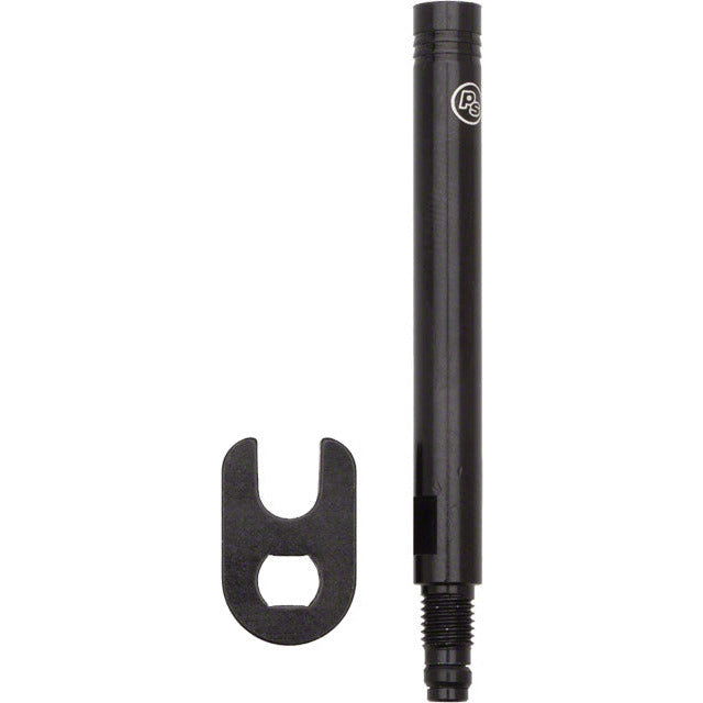 Problem Solvers Presta Valve Extender, 50mm, black, full view.