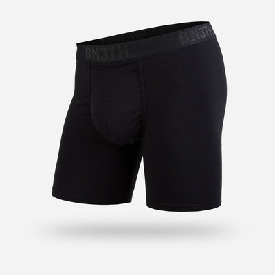 BN3TH Merino Wool Boxer Brief, Black, Front View