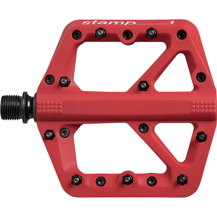 Crankbrothers Stamp 1 Platform Pedal, Red, Full View