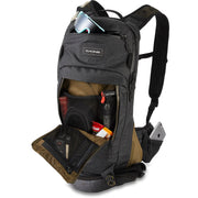DAKINE SEEKER 10L Hydration Backpack, Black open pack view. 