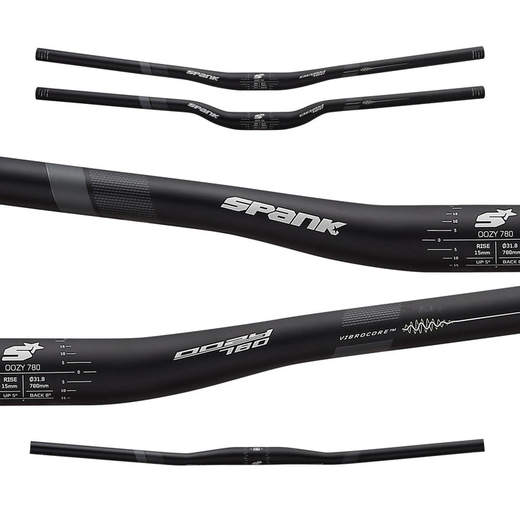 Spank Oozy 780 Vibrocore Handlebar, Black/Gray, view of decal details