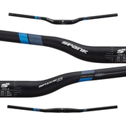 Spank Spike 35 Vibrocore Handlebar, Black/Blue, Closer view of the handlebar rise