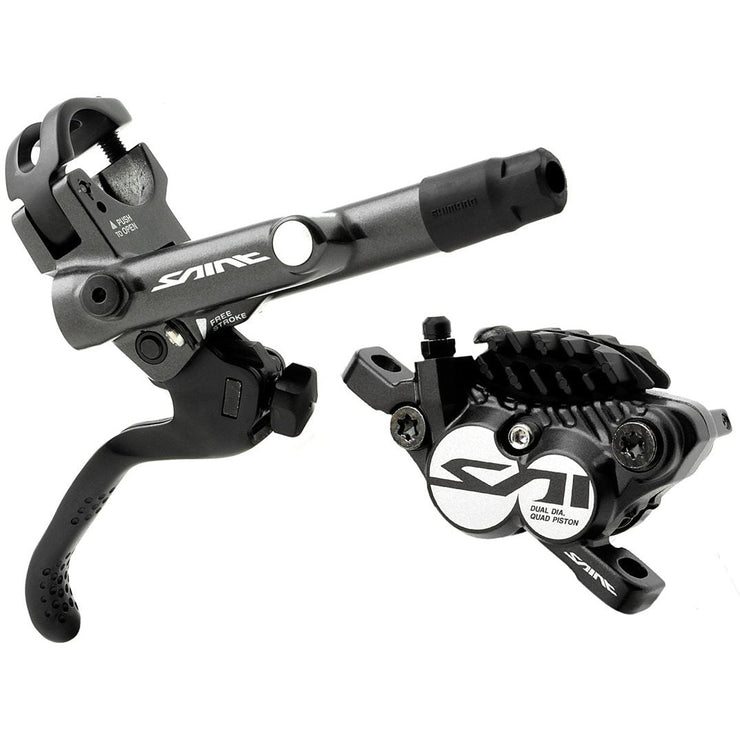 Shimano Saint BR-M820 Rear Disc Brake and Lever - Rear, Hydraulic, Post Mount, Finned Metal Pads, Black