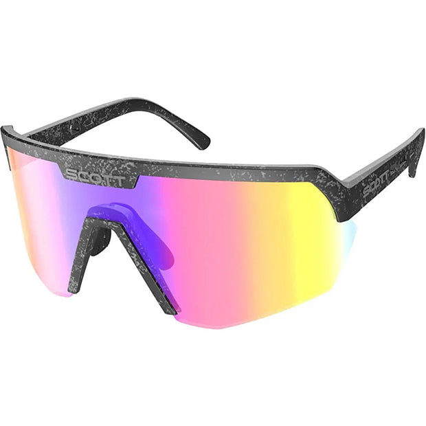SCOTT Sunglasses Sport Shield black / red chrome, full view.