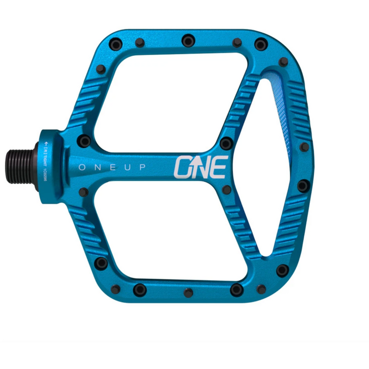 OneUp Aluminum Platform Pedals blue full view