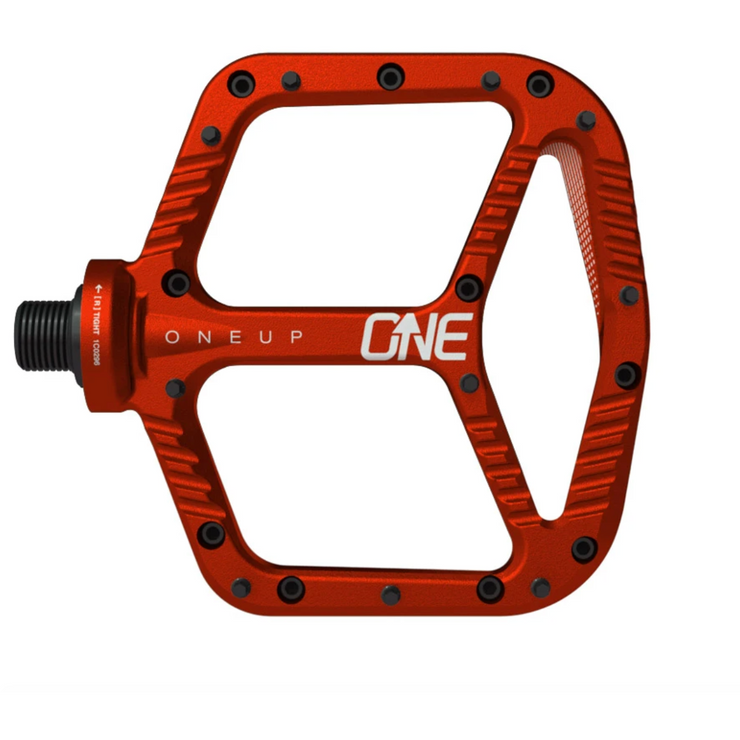 OneUp Aluminum Platform Pedals red view