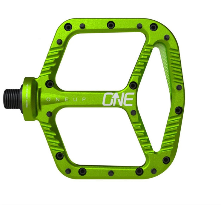 OneUp Aluminum Platform Pedals green view