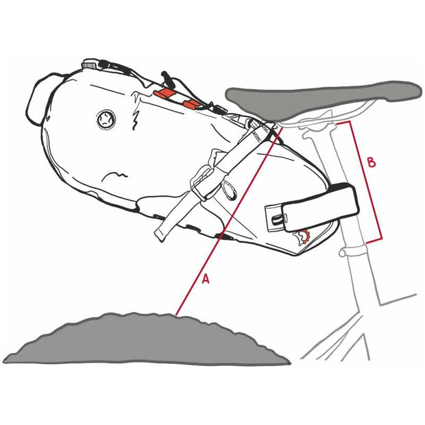 Revelate Spinelock 10L Seat Bag, Black. Important information on use and fit reference view. 